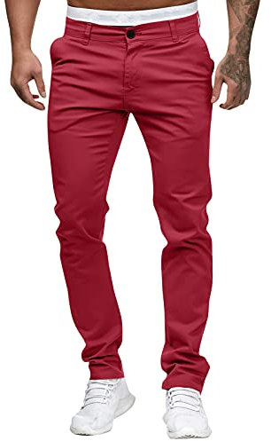Slim Vita Pantaloni Pieni Uomo Casual Solido Mid Pocket Lunghezza Pantaloni Moda Pantaloni Uomo Corpo Centrale Pantaloni, rosa, L