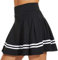 ThreeH Mädchen Falten Tennisrock Frauen hohe Taille Golf Skorts Shorts mit integriertem Futter und 2 Taschen für Laufsport Workout Activewear Schwarz
