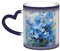 Tasse, Keramik-Kaffeetasse mit Farbwechsel, Teetasse für Küche, Restaurant, Büro, 330 ml,Aquarell-Vergissmeinnicht-Blumen