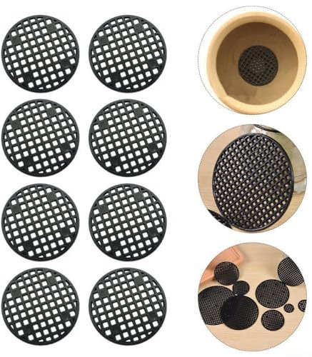 Lot de 10 tapis en maille pour pot de fleurs, grille inférieure ronde pour drainage des plantes (10 cm)