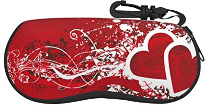shrukkQQ Custodia per occhiali da sole ultra leggera, da viaggio, con clip per cintura, San Valentino., Taglia unica