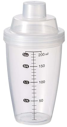 DimyFew Protein Shaker Bottle with Knob-Type Lid 200ml for Protein Powder Enzyme and Shakes, Food Grade Material, Transparent Multifunction Small Drink Mixer with Scale for Outdoor Sports