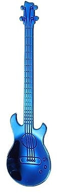KKXXYQFC Cuillère à café Blue Love : Cuillère à café en Forme de Guitare pour Le thé, Les Desserts et la Cuisine