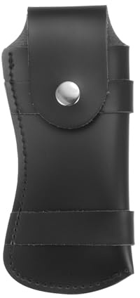 QUARKZMAN Funda de Cuero para Cuchillo 5.6 x 2.6 para Transportar Marrón | Estuche para Cuchillo Plegable, Diseño de Presilla para Cinturón, con Cierre de Broche, Cuchillo Plegable