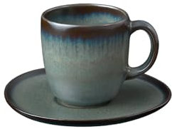 Villeroy & Boch like. by Lave Gris Kaffeetasse mit Untertasse, 190 ml, Kaffee-Set für 1 Person, Steingut-Kollektion im Pottery-Stil, Grau
