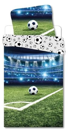 BrandMac Bettwäsche Fußball Stadion 135 x 200 cm, 100% Baumwolle