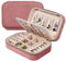Dajasan Reise Schmuckkästchen, Klein Schmuckaufbewahrung, Schmuckschatulle, Samt Schmuck Organizer für Damen Mädchen, Schmuck Geschenk Box für Geburtstag, Weihnachten, Muttertag (Rosa)