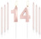 mciskin Rose Gold 14 Birthday Candles-Number 14 Candle for Cake with Long Thin Candles Set, Rose Gold Cake Topper for Girl 14th Birthday Decorations Supplies,14th Wedding Anniversary Decorations