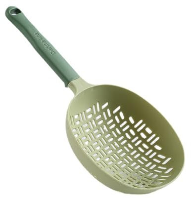 Huudngeje Scoop Colander, Silicone Colander Handle, Strainer Colander, Cooking Silicone Spoon, Pasta Colander Spoon Strainer Green