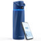 WATERH Smart Water Bottle, 24oz BPA-Free Stainless Steel Vacuum Insulated, Wide Mouth, Hydration Tracking, Ideal for Gift - Blue