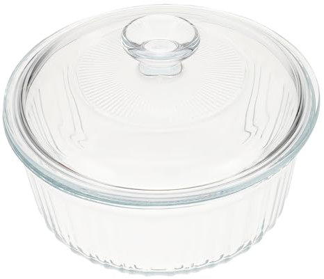 Ciieeo Cocotte Ronde En Verre De 1 6 L Avec Couvercle Compatible Avec La Cuisinière Et Le Four Chauffage Uniforme Facile À Nettoyer Pour Une Petite Cuisine Familiale