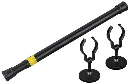 MUTUACTOR Magnetische Vorhangstangen für Metalltüren, 1PCS Anti-Rutsch-Magnetische Türvorhangstangen für Metalltüren 13„ bis 26“, ohne Bohren Verstellbare Fenstervorhangstangen Universal Y-Clamp Magne