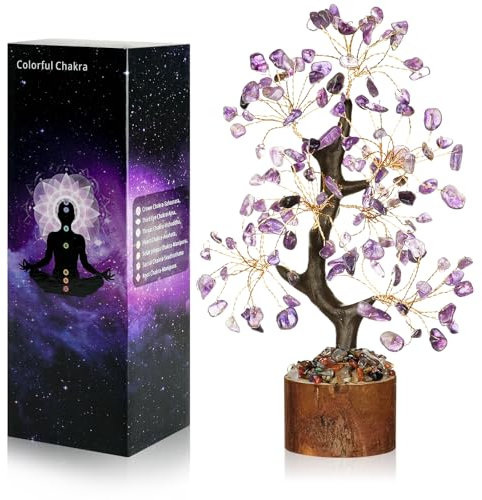 Vicloon Améthyste Naturelle Arbre, Arbre de Vie, Pierres Thérapeutiques Cristal Arbre, Feng Shui Tree, Représente l'introspection, La Prospérité, Le Calme et l'équilibre,Home Decor (Améthyste)