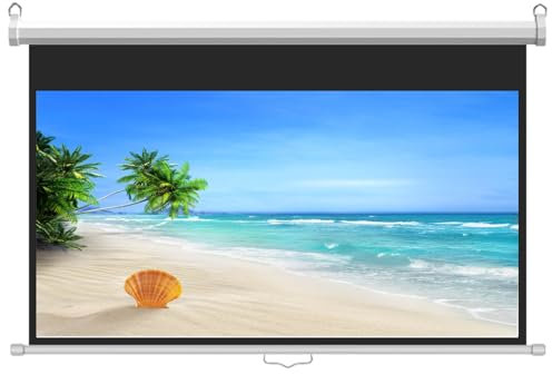 Schermo per Proiettore 16:9 HD Schermo Videoproiettore Telo Proiettore per Teatro Domestico Interni Ed Esterni,Facile da Installare(72in/169cm)