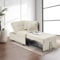 EROMMY Schlafsessel,3-IN-1Schlafsofa ausziehbar Klappsofa,verstellbares einarmiges Schlafsessel mit Bettkasten für Whonzimmer kleine Räume(beige)