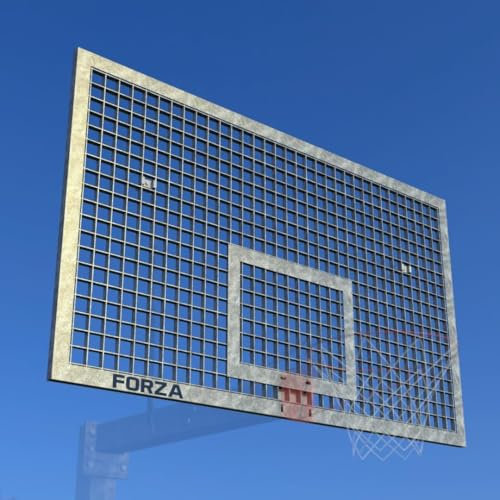 FORZA Vandalensicheres Basketball-Backboard aus Stahl – Robustes und wetterfestes Backboard für den Einsatz im Freien – NUR Backboard (Spielgröße (181cm x 106cm))