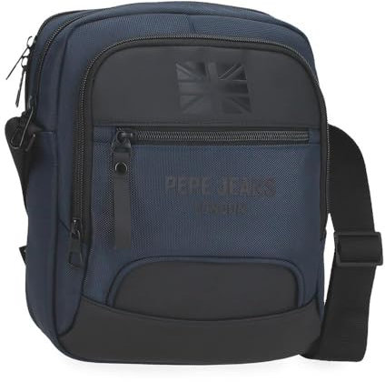 Pepe Jeans Bromley Umhängetasche, groß, blau, 22 x 27 x 10 cm, Polyester, von Joumma Bags, blau, Talla única, Große Umhängetasche