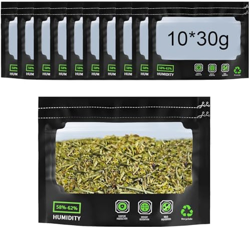10 Pièces Sacs de Stockage Alimentaire Réutilisables avec Contrôle d'Humidité (58-62%), Sans Odeur, Antistatique, pour Vanille, Café, Collations, Thés, 20x15cm Sac Hermétique