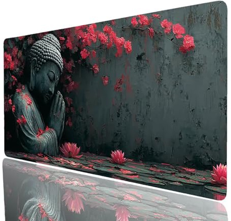 Zen Mauspad XXL 600x300x3mm, Wasserdicht Mauspad Blume Schreibtischunterlage Nähen Sie die Kanten rutschfeste Gummibasis, Gaming Mousepad für Laptop Desktop Pc Gaming Tastatur Geschenke Model-8267