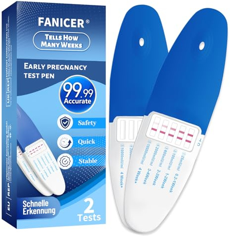 2 Pieces Early Detection Pregnancy Test, Pregnancy Test Easy at Home, Digital with Weeks Indicator, Rapid Detection, Highly Sensitive, Clear Results (Blue)