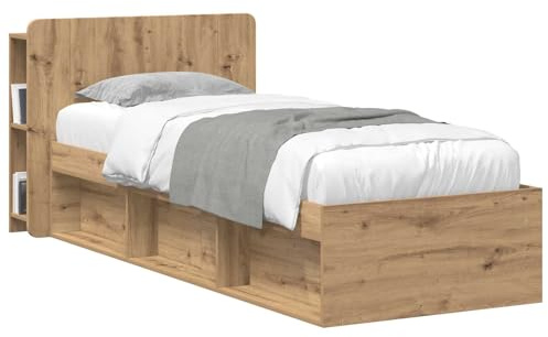 vidaXL Kopfteil Schrank Artisan-Eiche 119,5 x 18,5 x 80 cm, Stylischer U-förmiger Holz-Kopfbereich, Multifunktionale Kommode, Moderne Möbel, Organisierer, Stauraumlösung