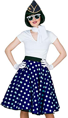 Das Kostümland Fifties Punkte Tellerrock mit Halstuch für Damen