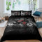 Loussiesd Herren Motorrad Muster Bettbezug Set Cool Schwarz Rot Motorrad Betten Set Für Kinder Jungen Teenager Extremsport Thema Bettwäsche Set 155x220cm Modernes Stadtlandschaft Motocross