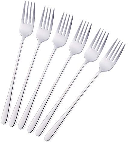 BISDARUN Fourchettes de Table Acier Inoxydable 18/10 Argent Fourchettes à Dîner 6 pièces 8.6 inch(21.5 cm) Fourchettes à Couverts pour Steak Viande