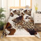 Kuhfell Bettwäsche-Set 220x240, Glitzer-Leoparden-Druck Bettbezug für Kinder Kind, Bull Rinderhaut Tröster-Bezug Neuheit Kuh Gepard Fleck Wildtierhaut-Bett-Set Bauernhaus Cowboys Schlafzimmer Dekor
