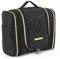 Dizdvizd Trousse de Toilette Voyage pour Femme, Cosmétique Sac à Grande Capacité avec Crochet, Imperméable Pliable Trousse Maquillage Organisateur -Noir