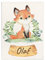 Personalisedog Personalisierte Babydecke mit kleinem Fuchsmotiv und eigenem Namen | Individuelle Kinderdecke Baby Decke Namensdecke (Fuchs), 80 x 110 cm