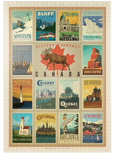 MyPuzzle Kanada Reisen, Collage, Vintage Poster - Premium 1000 Teile Puzzle - MyPuzzle Sonderkollektion von Anderson Design Group