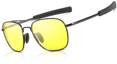 SUNGAIT Herren Militär Sonnenbrille Polarisierte Pilot Style - Bajonett-Tempel A285QKYS-DE