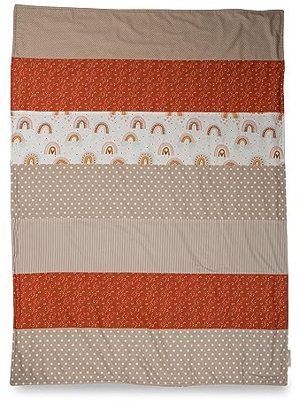 ULLENBOOM ® Kinderdecke 100x135 cm Regenbogen (Made in EU) - Babydecke aus 100% Oeko TEX Baumwolle & Fleece, ideal als Kuscheldecke