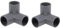 TA-VIGOR 2Pcs 3-Way Elbow PVC Pipe Fitting Furniture Grade 25mm Size Tee Corner Fittings Grey