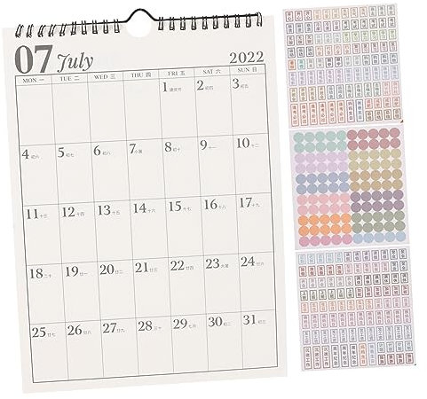 EXCEART 1 Stück 2022 Wandkalender Jahr Des Tigers 2022 Chinesischer Kalender 2022 Monatlicher Wandplaner Kalender Zum Aufhängen Planen Memo-kalender 2021 Papier Einfach Büro Mondkalender