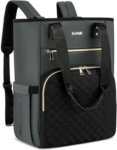 17 pollici zaino del computer portatile, trapuntato zaino convertibile, Tote borsa di lavoro del computer portatile, carino zaino di viaggio delle donne