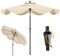 TANGZON 9.2FT/280cm Ruffle-Edged Garden Parasol, Outdoor Double Top Patio Umbrella with Push Button Tilt, Crank, 8 Ribs, Fade-resistant Canopy, Heavy-Duty Market Table Umbrella (Beige)