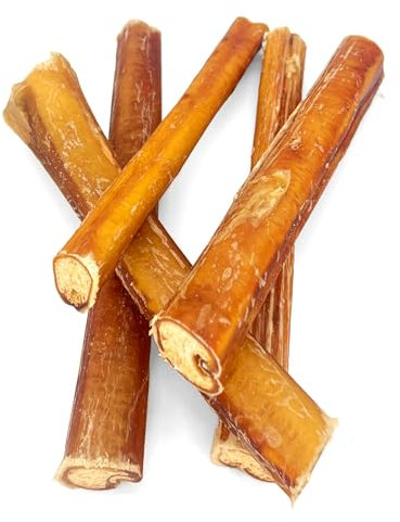 Ochsenziemer für Hunde I 5 Stück I 12 cm I getrocknete Ochsenziemer I Bully Sticks I Hundeleckerlis fettarm I Kausnack von Wuffsnacks