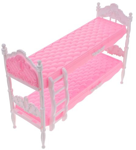 SKISUNO Miniatur Puppenbett Für Kinderzimmer Doppeldecker Bettmodell Für Puppenhaus Miniaturmöbel Für Kreative Spielsz Szenen Und Zubehör