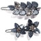 Blume Haarspangen mit Strasssteinen 2 Stück Haarspange Blau Vintage Französische Haarnadeln Glitzer Haarklammer Braut Hochzeit Blaue Kristalle Rhinestone Haarschmuck für Damen Verlobung Valentine