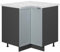 Vicco Eckschrank Fame-Line, Küchen Eckschrank, Hellblau-grau, 80.5 cm, AP Marmor