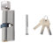 Yuiturt 35T/35 Thumb Turn Euro Cylinder Lock 70mm with 3 Keys, Anti-Bump/Anti-Drill/Anti-Pick, High-Security UPVC Door Lock for Wooden, Metal & Composite Doors (Silver)