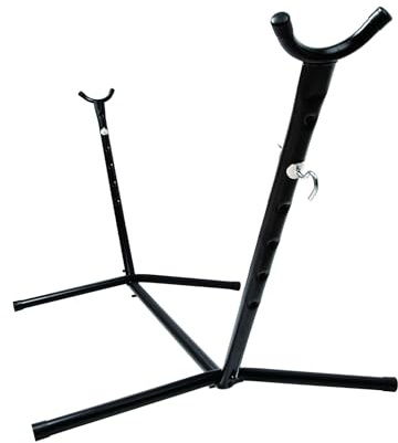Rebecca Mobili Hängemattenständer, Hängemattenständer, schwarz, Stahl, für Hängematten bis 200 cm, mit verstellbarer Höhe, für Garten Terrasse - Maße HxBxT: 94 x 275 x 100 cm - Art. RE7178