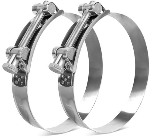 ENUTROF Gelenkbolzenschelle Edelstahl Gelenkbolzen 149-161MM Schelle 2STK | Set Auspuffschelle Motorrad Schlauchschellen Spannbackenschellen Auspuff Schellen 304 Edelstahl (149-161mm)