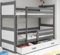 Interbeds Etagenbett Hochbett Stockbett Holzbett Kiefernholz Kinderbett Jugendbett mit Lattenrost und Rausfallschutz (grau + weiß, 190x90)