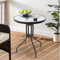 Table de jardin, table d'appoint, petite table de balcon, petite table de bistro, plateau rond en verre trempé, cadre en métal revêtu par pulvérisation, 60 x 69 cm, noire