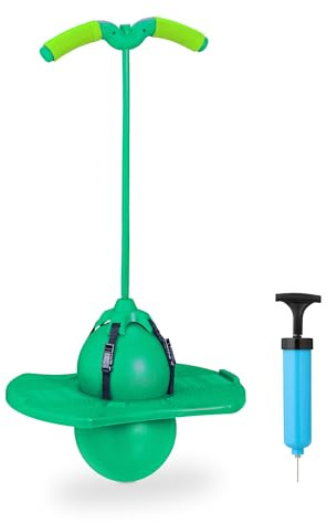 Relaxdays Pogo Ball für Kinder, bis 100 kg, Hüpfspielzeug Outdoor, Hüpfball mit Griffen, HBT: 74 x 39 x 29 cm, Farbwahl
