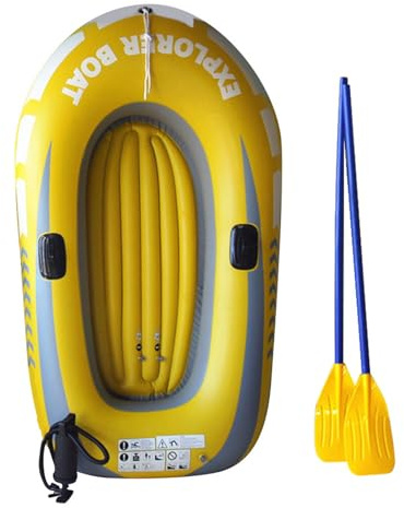 Uppblåsbar kajakbåt, vikbar bärbar PVC-kanot, förtjockad vikbar bärbar fiskebåt för utomhusdrift flod sjö vattensporter camping resor äventyr