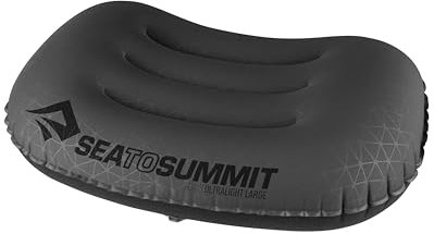 Sea to Summit - Aeros Ultralight Reisekissen L - Konturiert & leicht zum Aufblasen - Polyestergewebe 20D - rutschfest - Ultraleicht für Wanderungen - 44 x 32 x 14 cm - Grey - 70 g